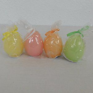 Easter Egg Shaped Candles Lot of 4 Colors New in Packaging 2.5" Vintage K-Mart